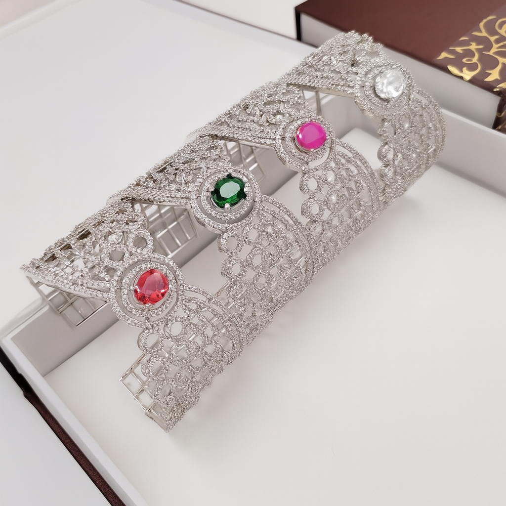 LustraGem CZ Stone Cuffs (Set of 4 Colors)