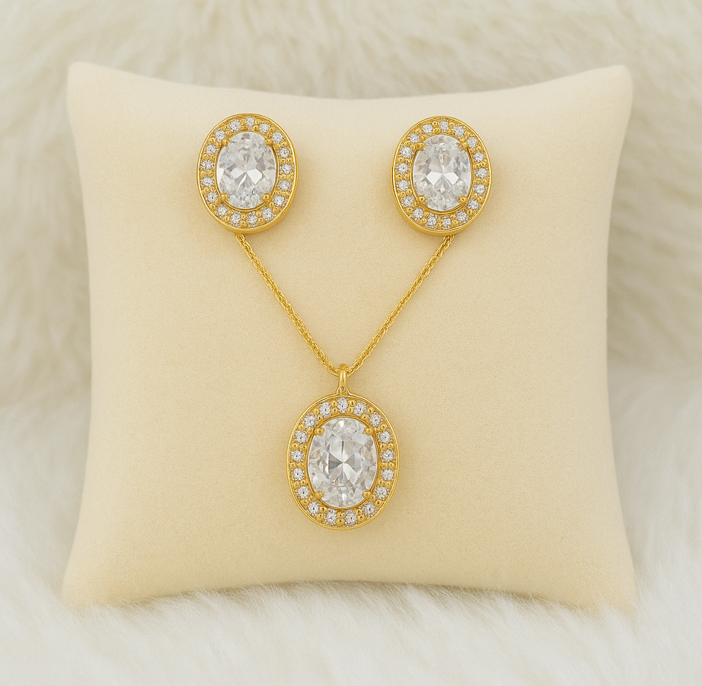 OvalGleam – Korean Pendant Set