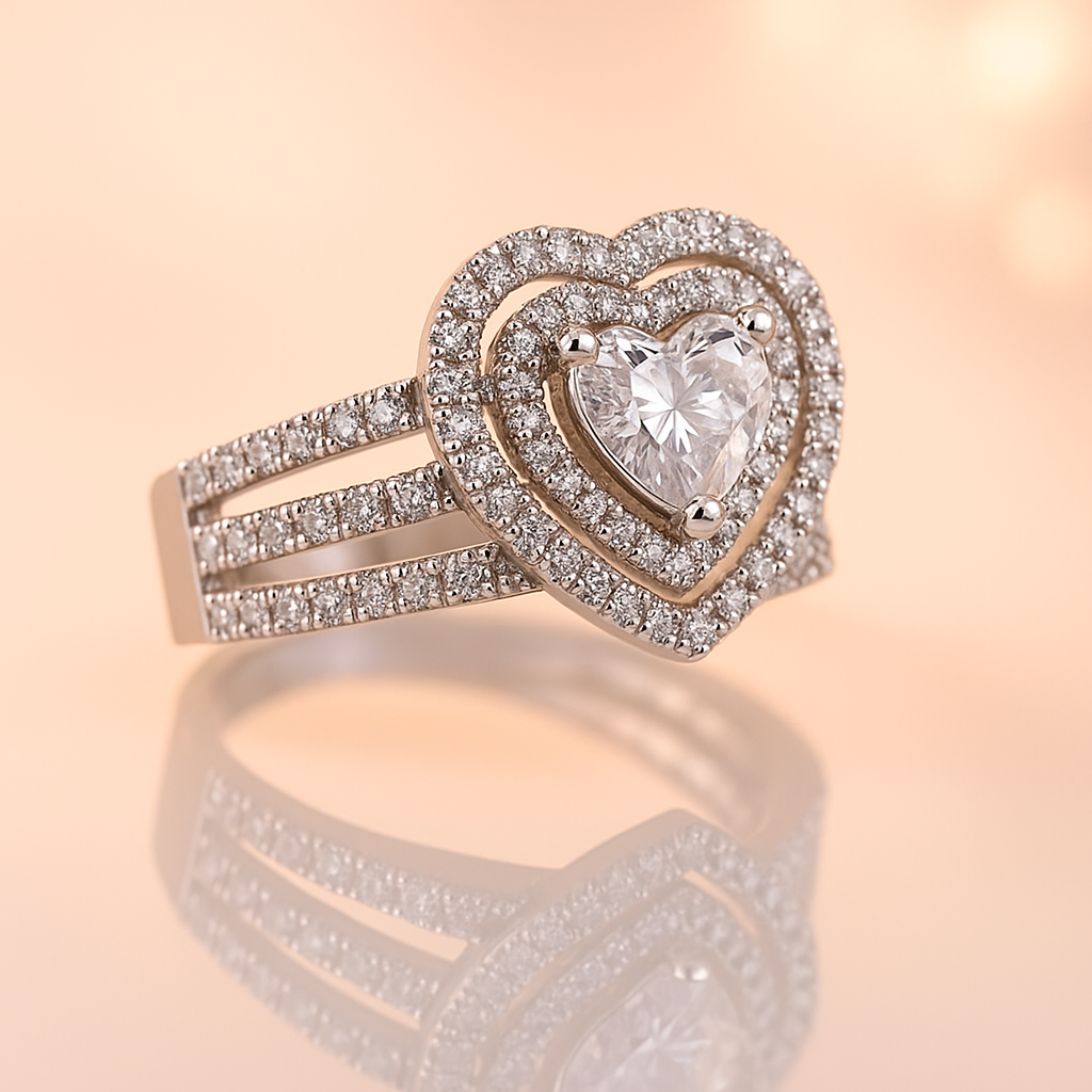 HeartyGlow Silver Ring