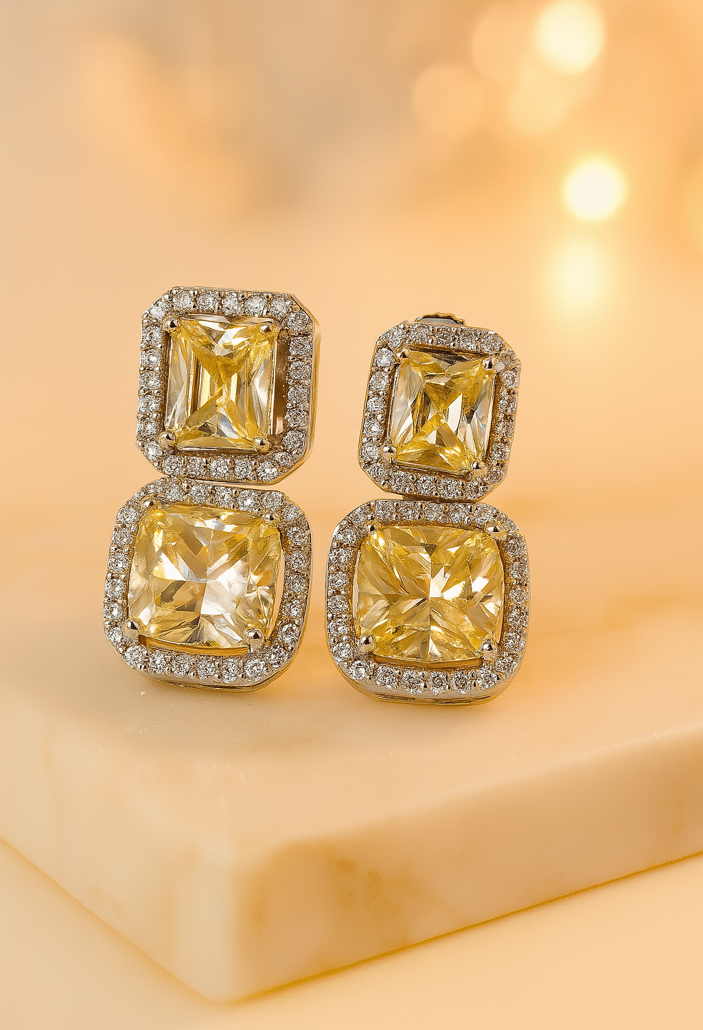 Solaris Halo Drop Earrings