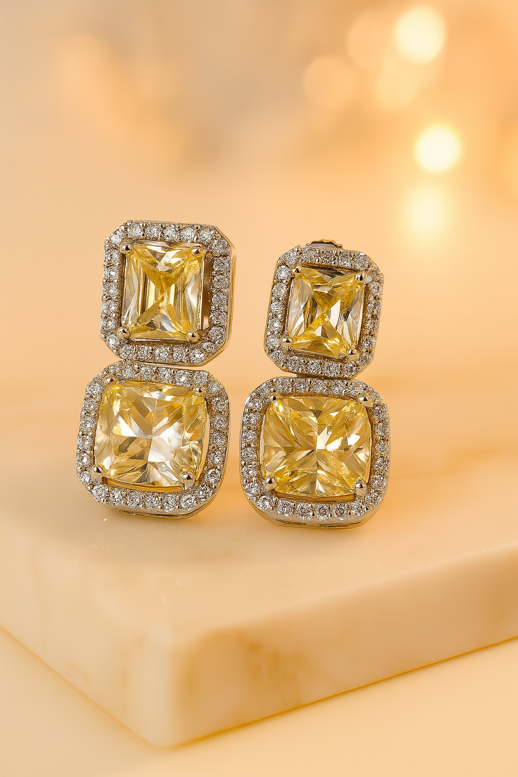 Solaris Halo Drop Earrings